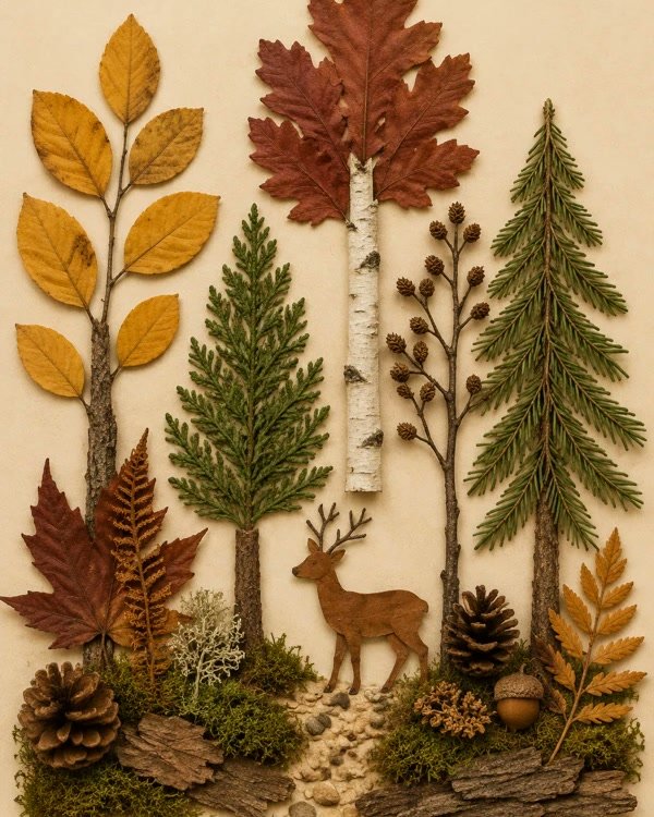Woodland Mini Scene With a Deer