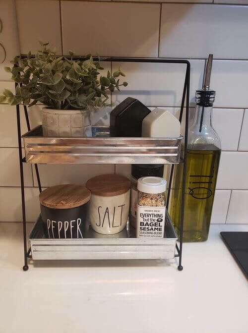 Silver basket condiment stand