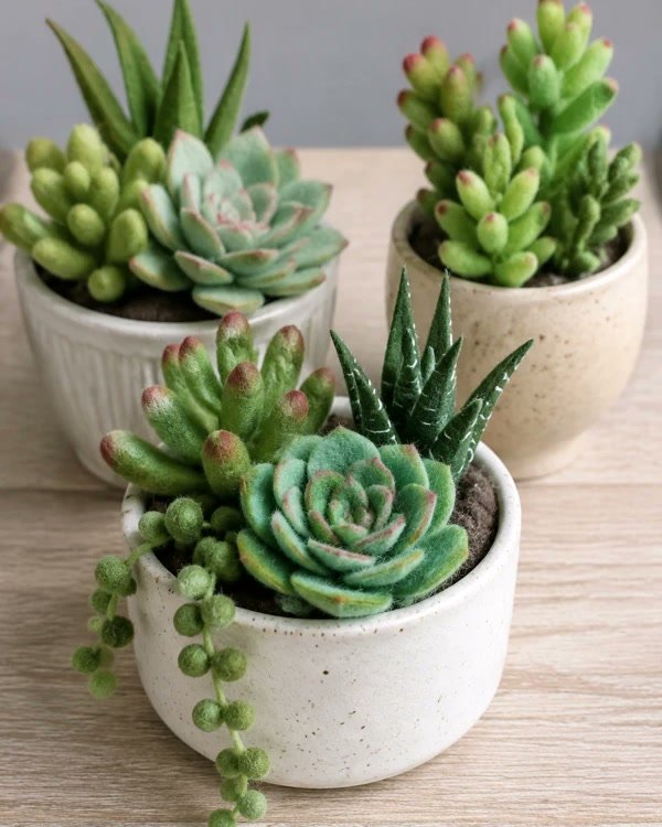 Sweet Felt Succulent Pots