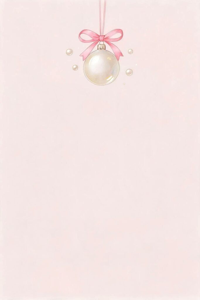Pearl Ornament With a Pink Bow