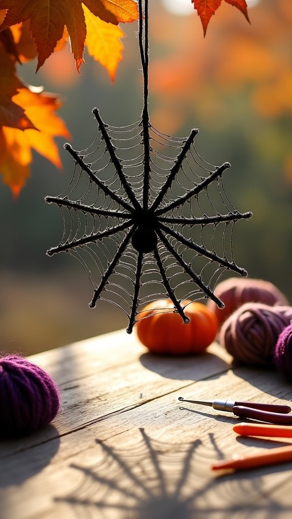 Spider Web Yarn Art