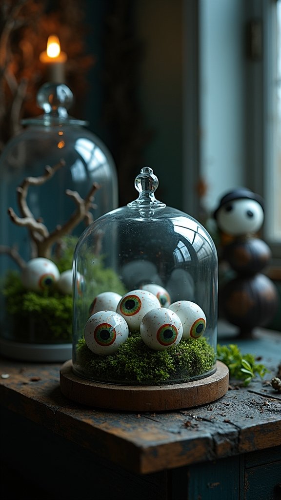 Scary Eyeball Cloche and Terrarium Displays