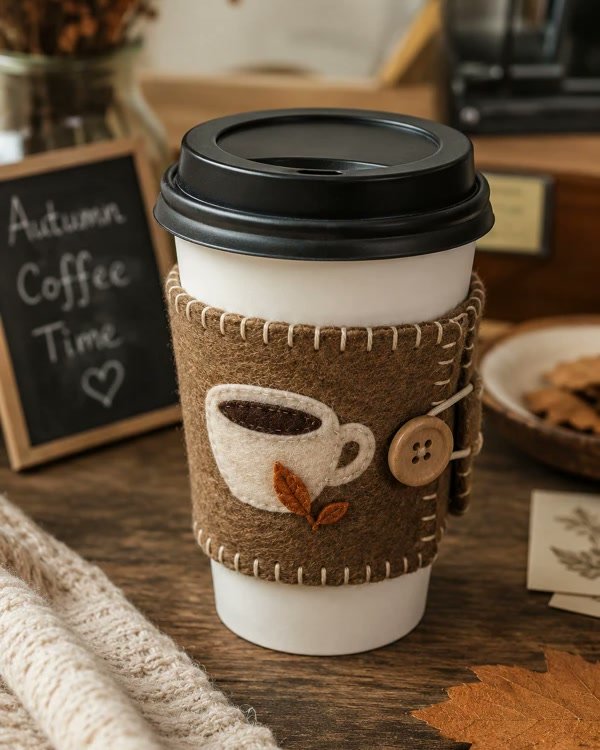 Cozy Felt Coffee Cup Sleeve