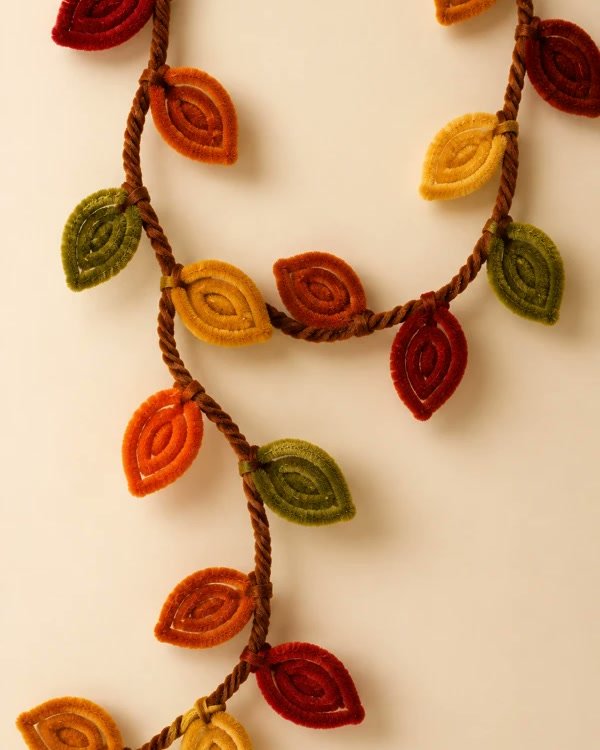 Harvest vine with velvet pipe cleaner leaves