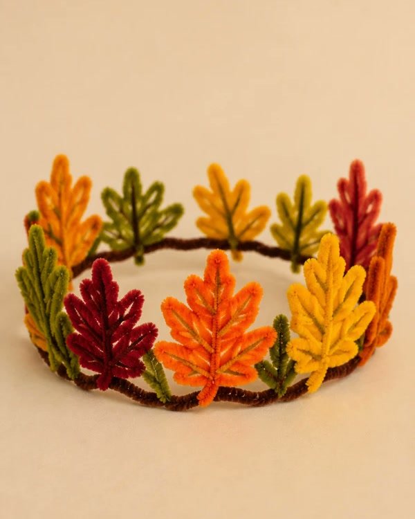 Autumn leaf crown with bright foliage