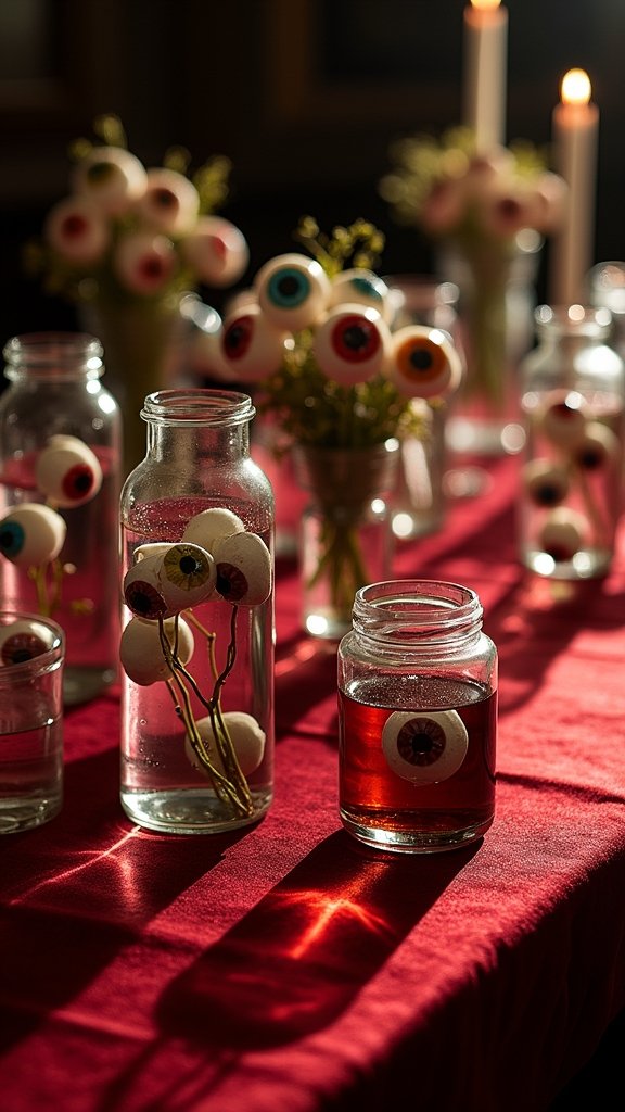Eyeball Jars and Vases as Table Centerpieces