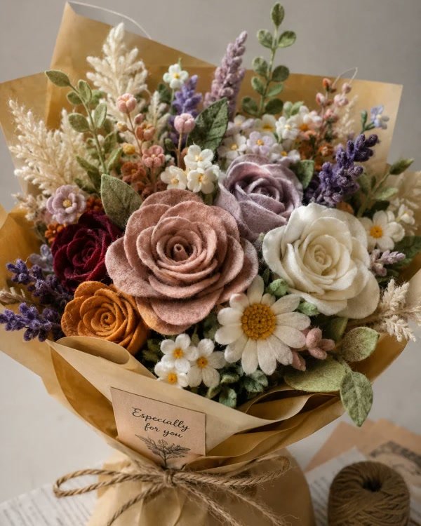 Sweet Felt Flower Bouquet