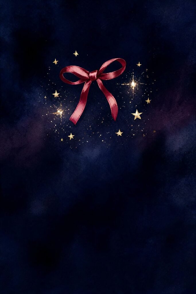 Midnight Red Bow for New Year