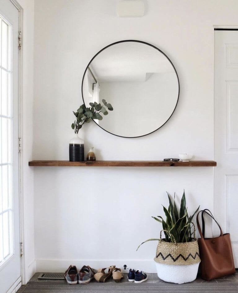 Entryway Shelf With a Mirror