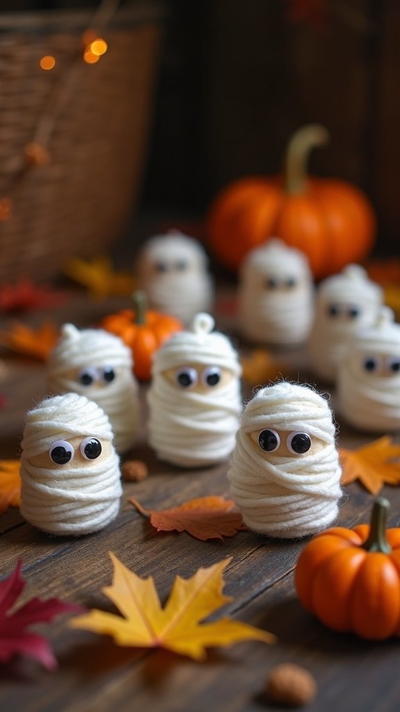 Yarn-Wrapped Mummy Decorations