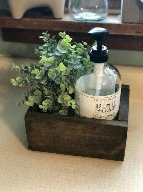 Little wooden box dish soap holder