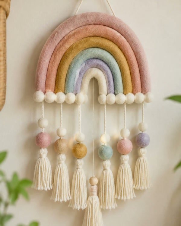 Dreamy Felt Rainbow Wall Hanging