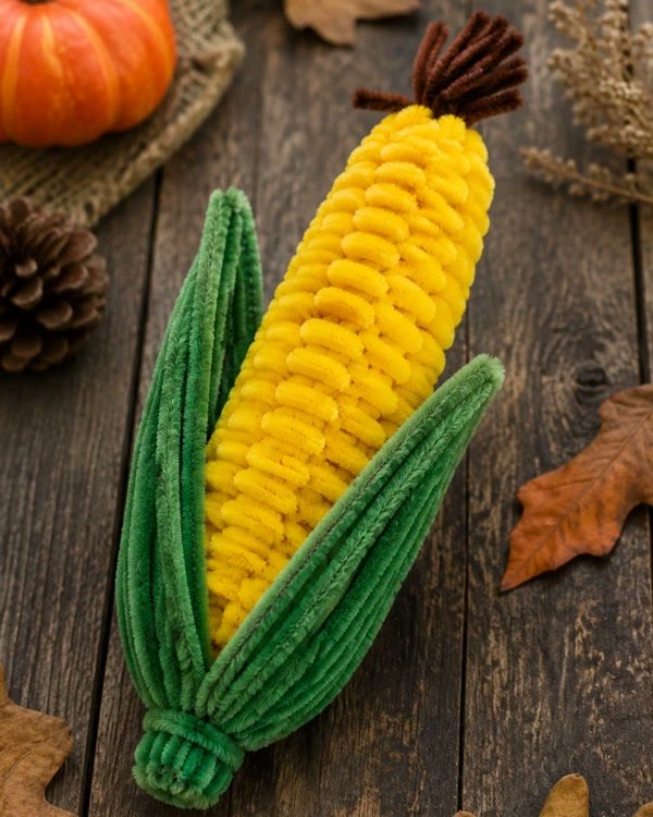 Sunny pipe cleaner corn with green husks