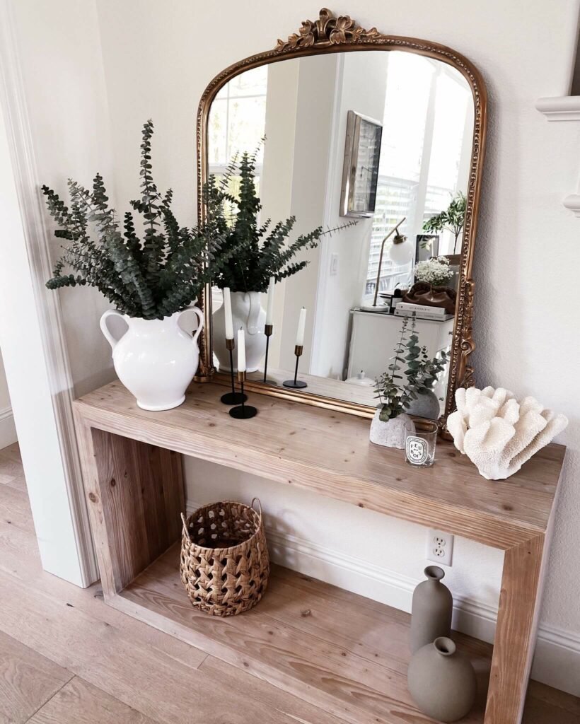 Entryway Table Decor With a Mirror