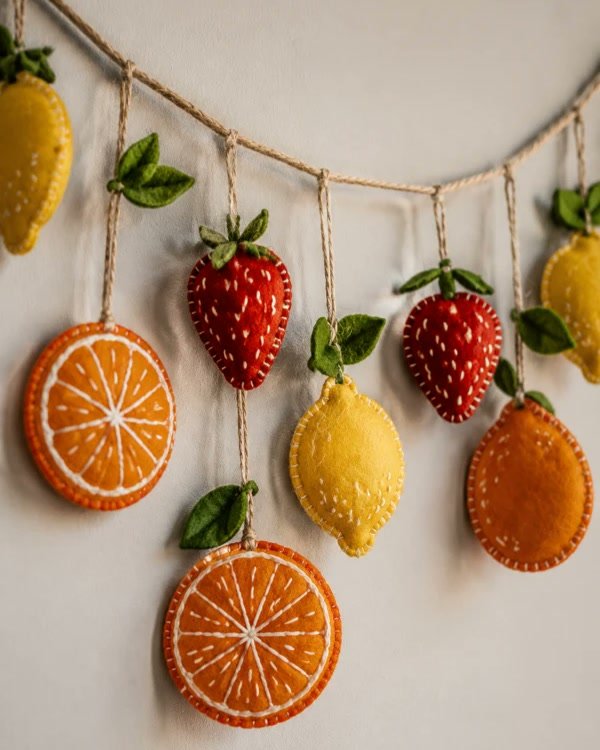 Cheerful Felt Fruit Garland