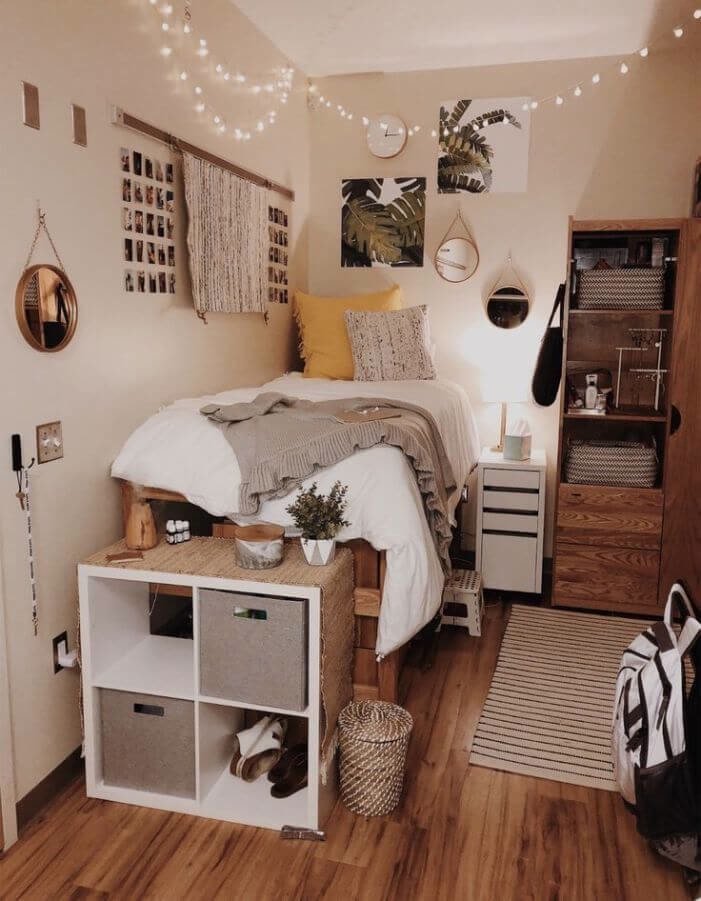 Cozy college dorm room