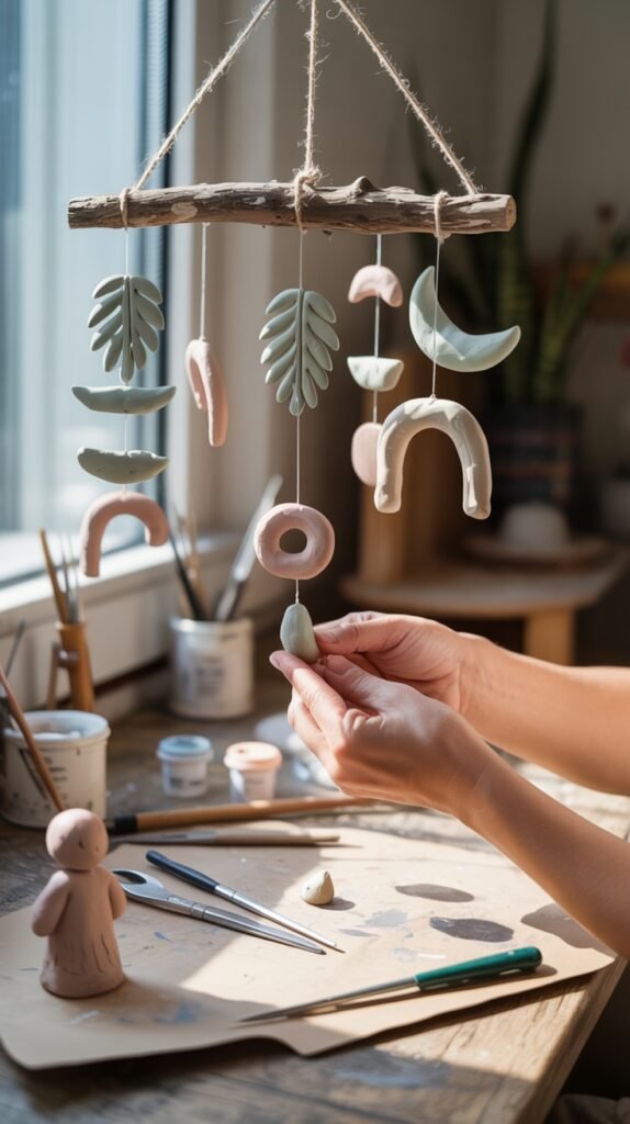 Hanging Clay Mobiles
