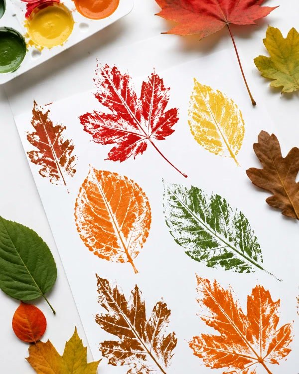 Painted Leaf Prints