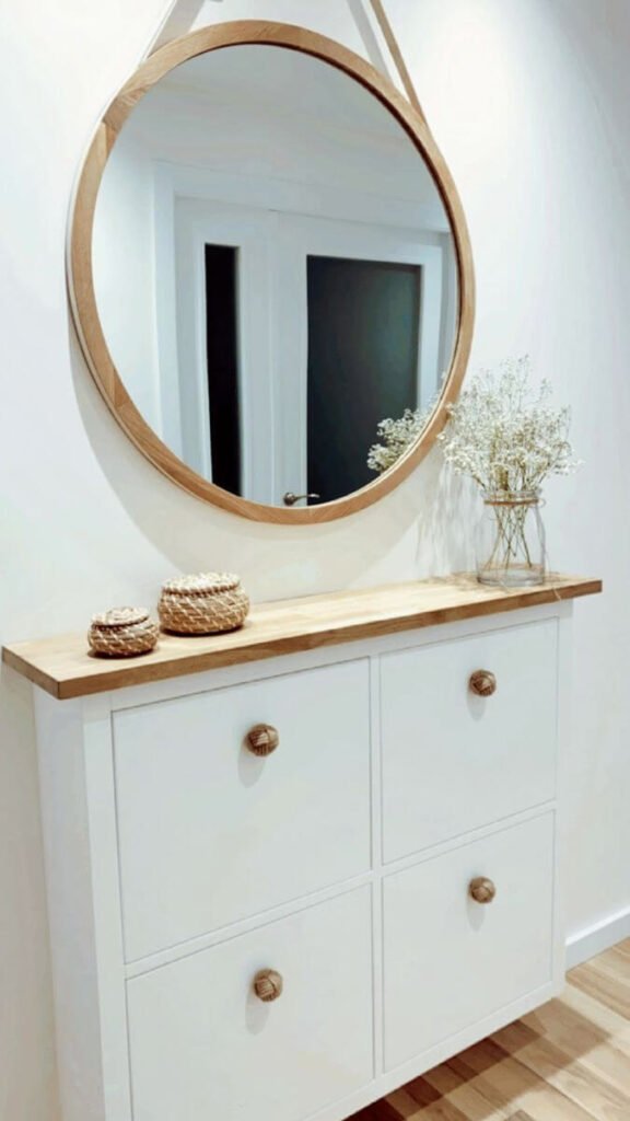 Shoe Storage Cabinet With Custom Knobs