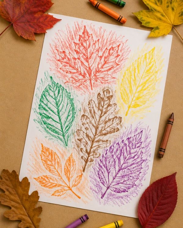Leaf Crayon Rubbings