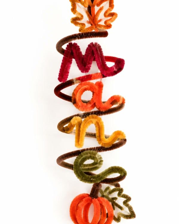 Colorful autumn word hanging