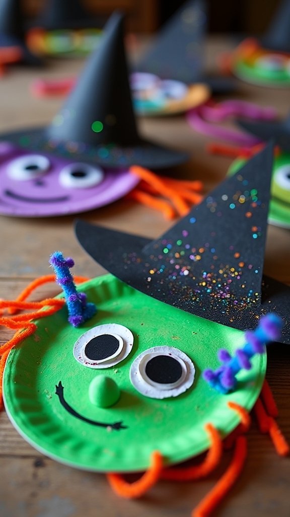 Paper Plate Witch Masks